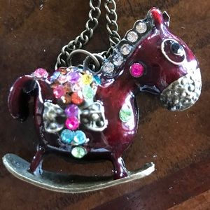 Betsey Johnson Rocking Horse Necklace